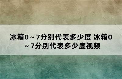 冰箱0～7分别代表多少度 冰箱0～7分别代表多少度视频